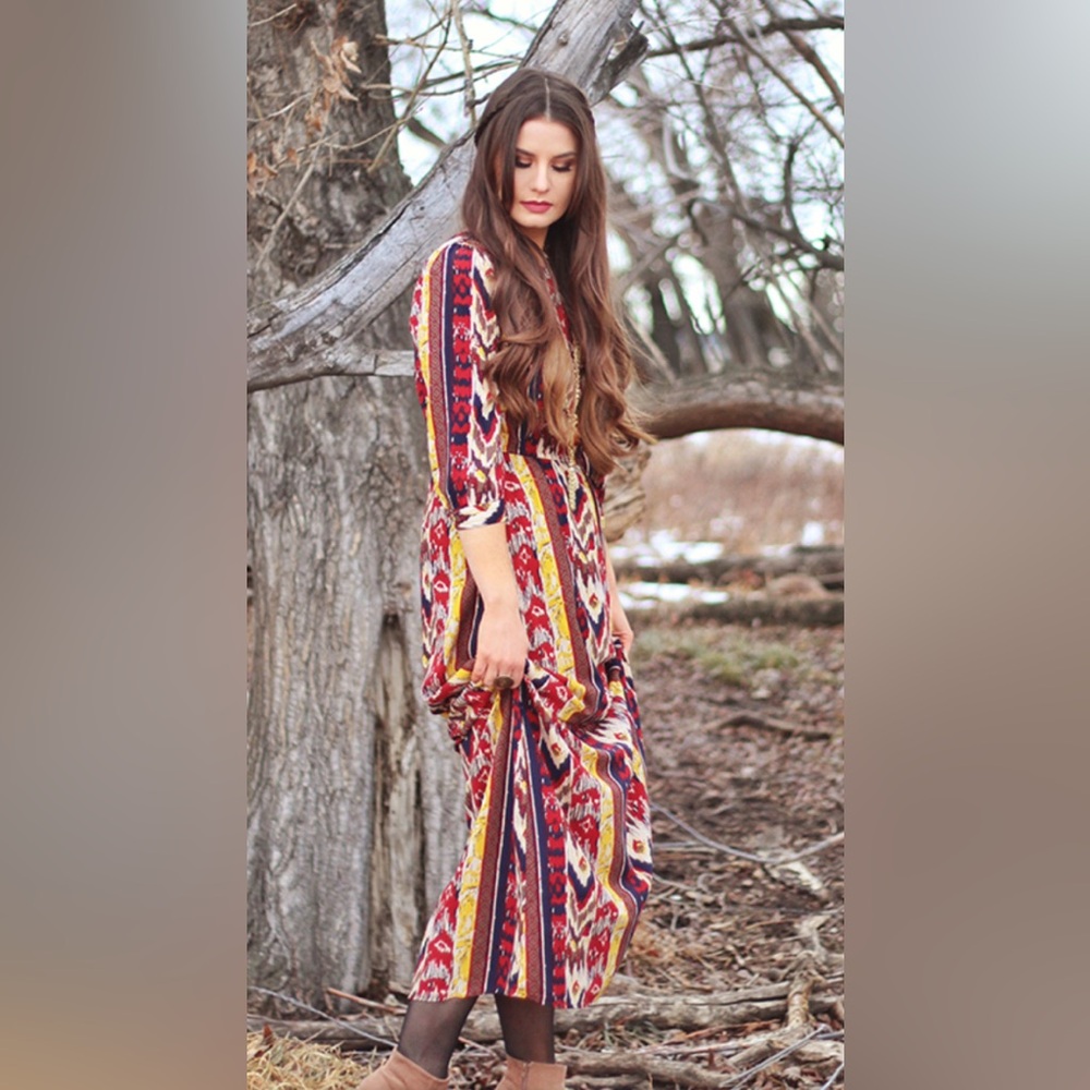 Forever 21 Colorful Patterned Maxi Dress